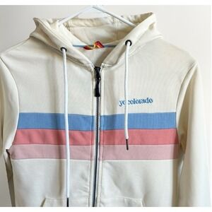 Yo Colorado Vintage Fader Lightweight Hoodie Zip Up Sweatshirt Jacket Womens XS